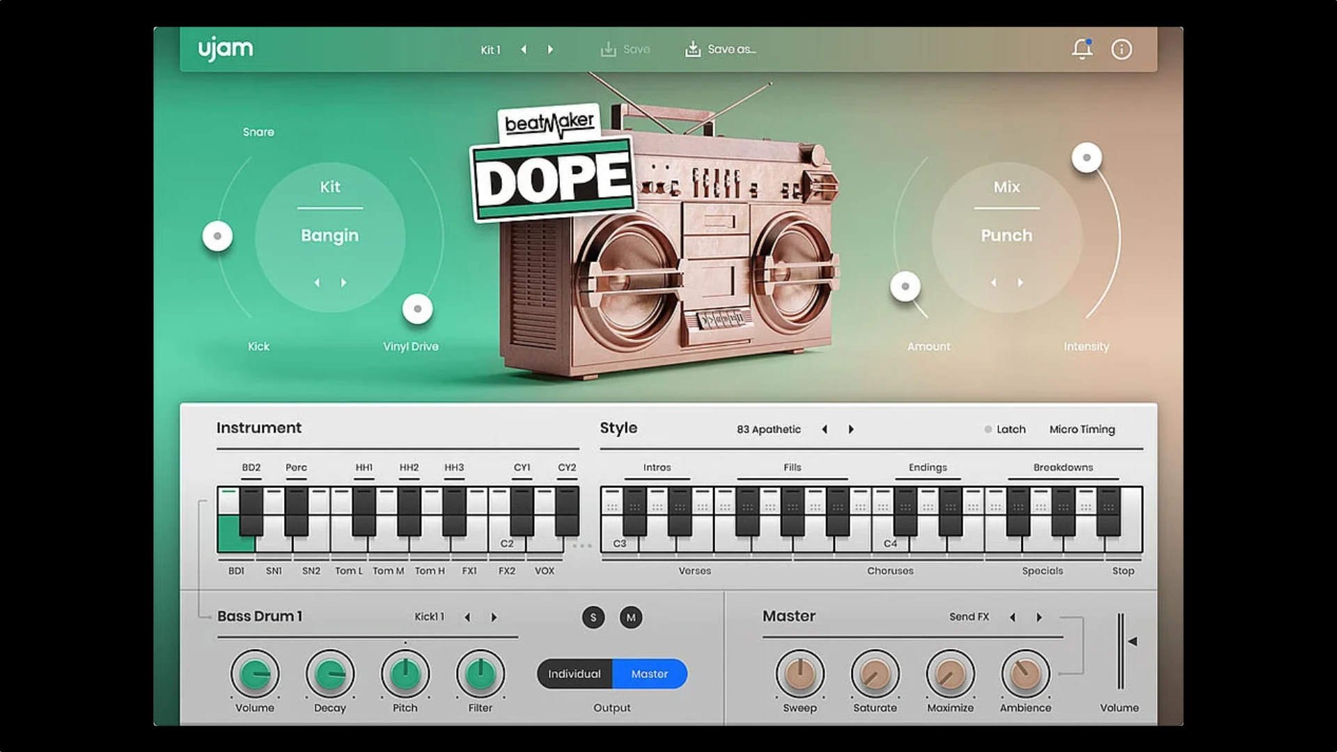 uJAM Beatmaker DOPE 2.3.1 适用于街头嘻哈曲目的插件破解版下载 | MacPJ - 最新Mac软件与游戏破解版资源下载