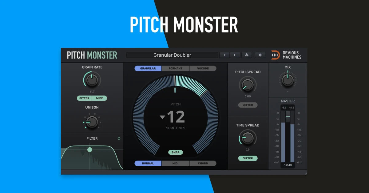 Devious Machines PitchMonster 1.3.14 变声和声人声效果器破解版下载 | MacPJ - 最新Mac软件与游戏破解版资源下载