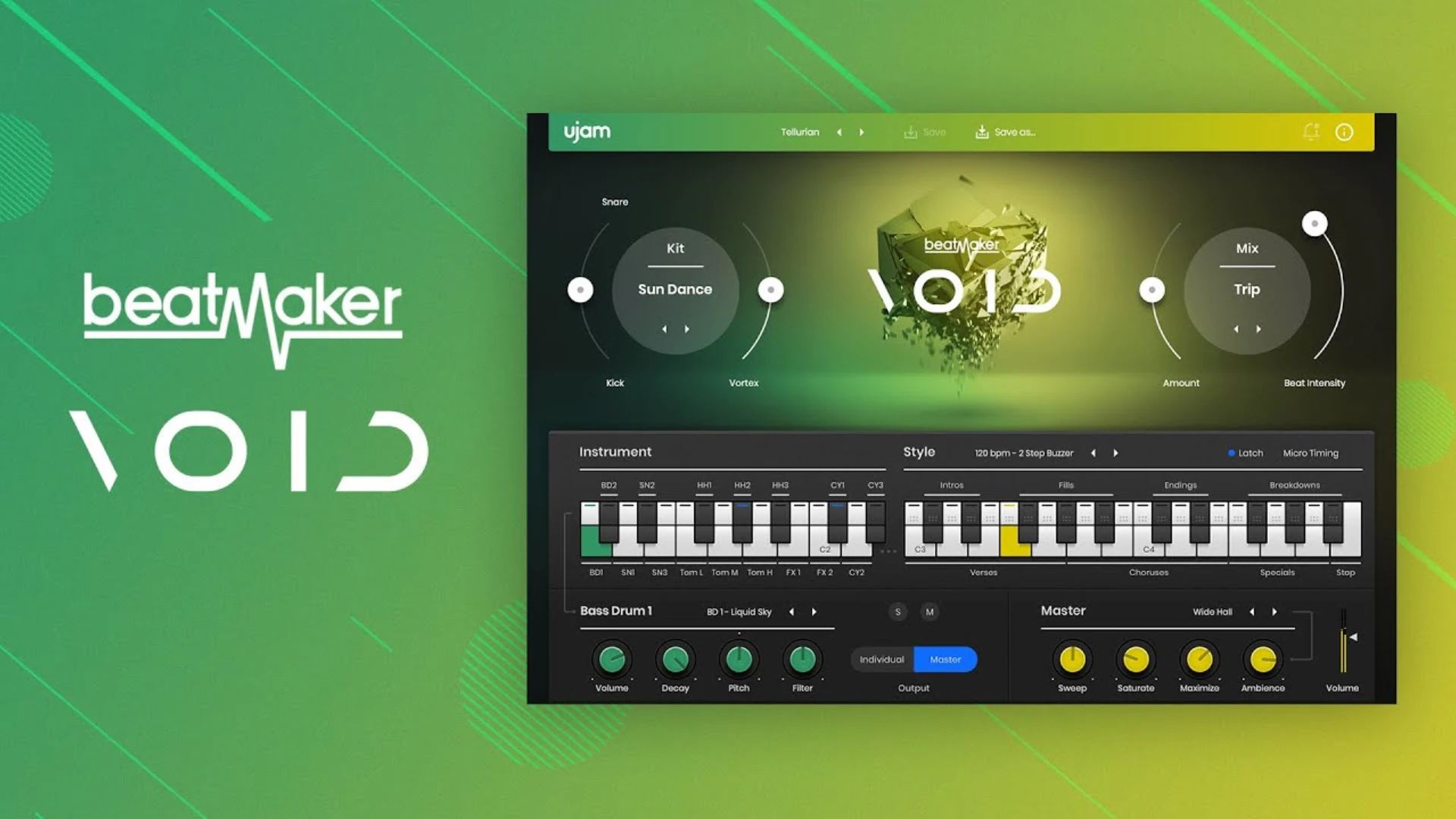 uJAM Beatmaker VOID 2.4.0 鼓与贝斯节奏电子节拍制作插件破解版下载 | MacPJ - 最新Mac软件与游戏破解版资源下载