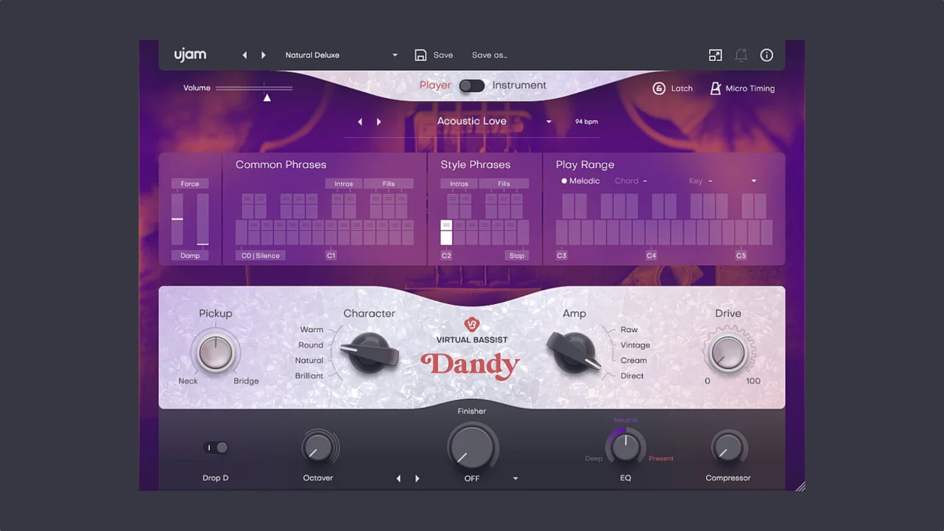 uJAM Virtual Bassist DANDY 2.4.0 优雅、温暖的复古低音插件破解版下载 | MacPJ - 最新Mac软件与游戏破解版资源下载