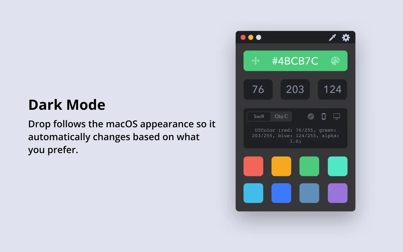 图片[1]破解版下载 | Drop Color Picker 1.6.4 优质的屏幕取色工具破解版下载 | MacPJ - 最新Mac软件与游戏破解版资源下载