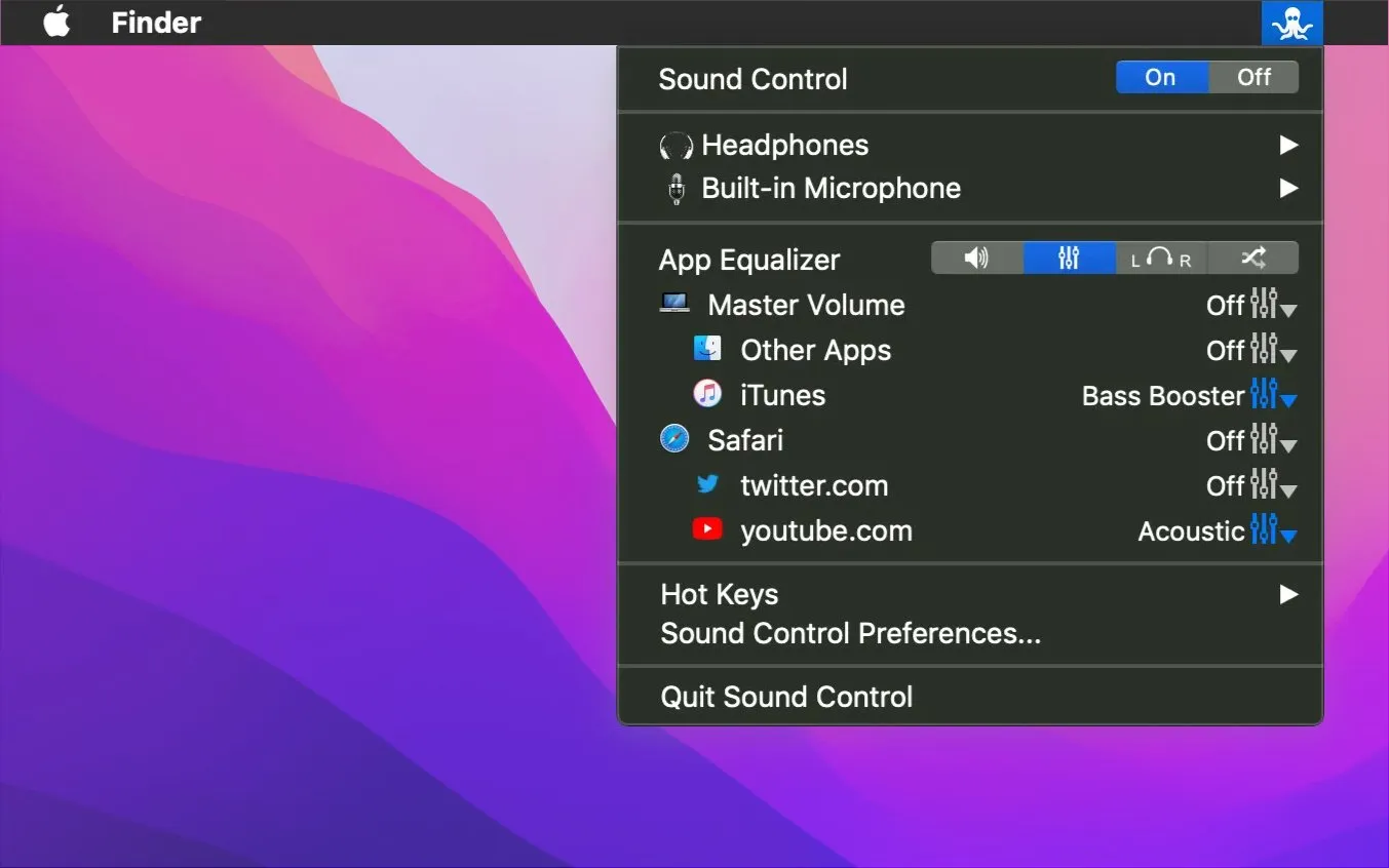 图片[1]破解版下载 | Sound Control 2.6.4 Mac音量控制工具破解版下载 | MacPJ - 最新Mac软件与游戏破解版资源下载