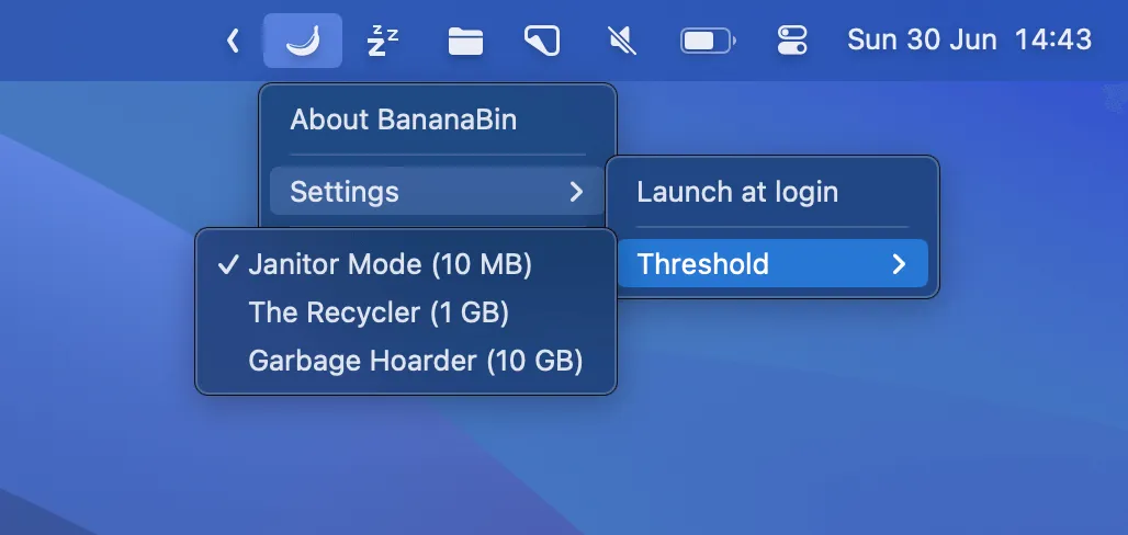 图片[1]破解版下载 | BananaBin 1.1.1 一款趣味十足的垃圾处理提醒工具 - MacPJ - 最新Mac软件与游戏破解版资源下载破解版下载 | MacPJ - 最新Mac软件与游戏破解版资源下载