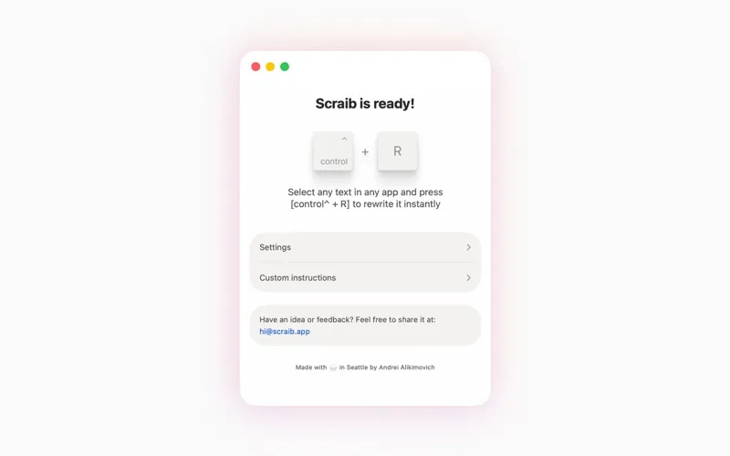 图片[1]破解版下载 | Scraib.app 1.5.2 文本重写助手 - MacPJ - 最新Mac软件与游戏破解版资源下载破解版下载 | MacPJ - 最新Mac软件与游戏破解版资源下载