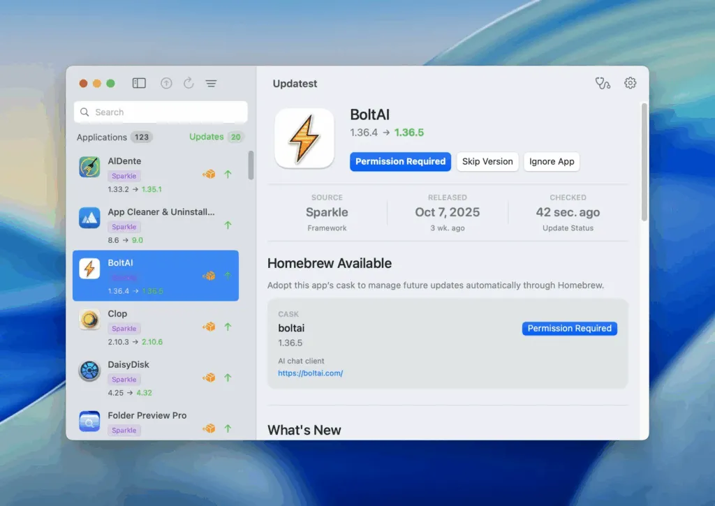 图片[1]破解版下载 | Updatest 2.4.0 一款智能应用更新管理工具 - MacPJ - 最新Mac软件与游戏破解版资源下载破解版下载 | MacPJ - 最新Mac软件与游戏破解版资源下载