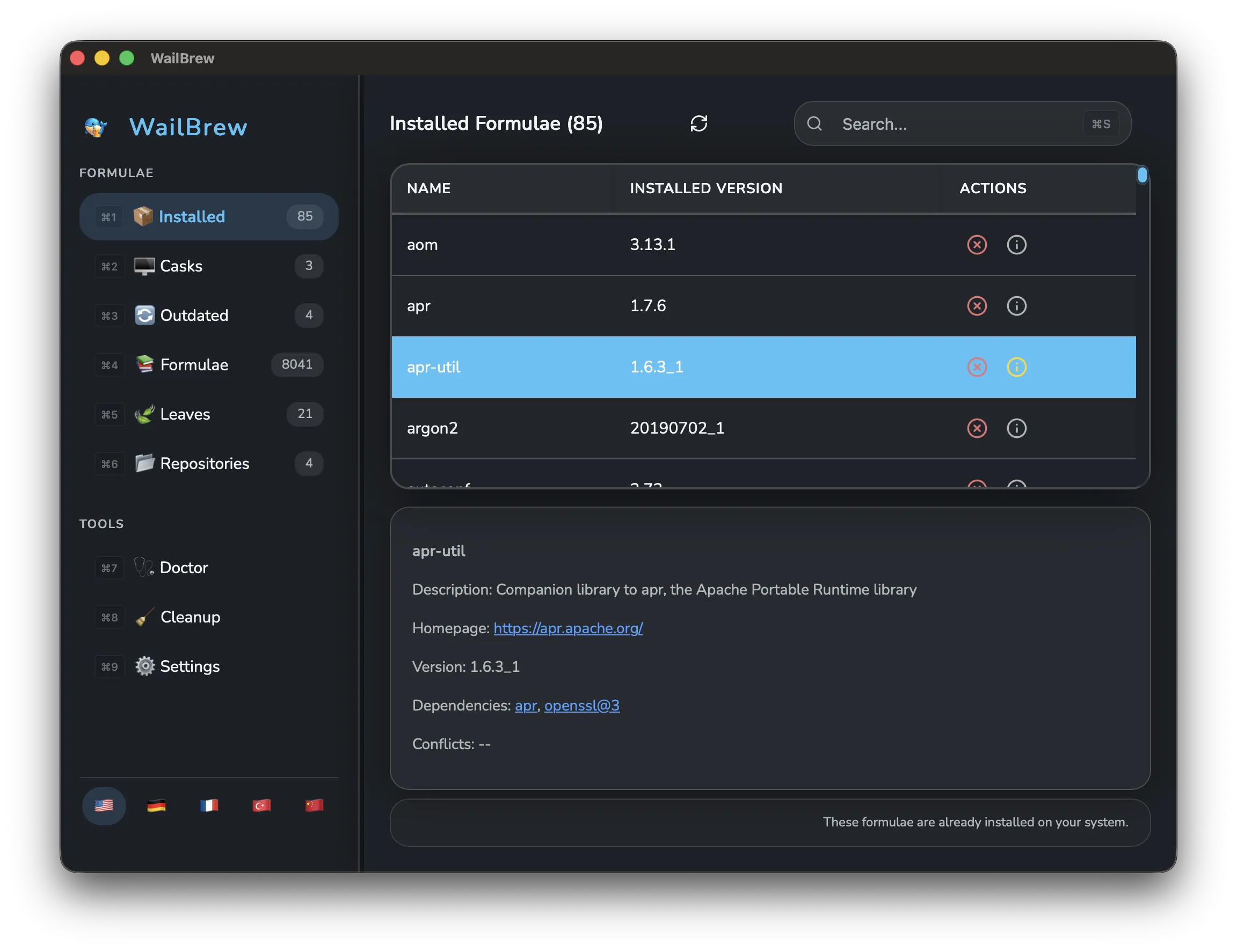图片[1]破解版下载 | WailBrew 0.9.11 简约美观的macOS包管理工具 - MacPJ - 最新Mac软件与游戏破解版资源下载破解版下载 | MacPJ - 最新Mac软件与游戏破解版资源下载