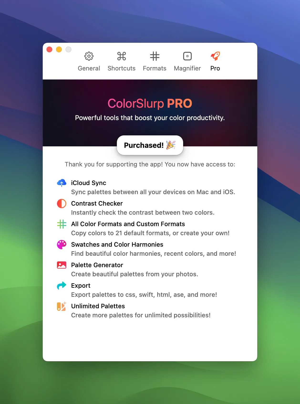 图片[1]破解版下载 | ColorSlurp Pro 3.9.2 设计师的色彩生产力工具 - MacPJ - 最新Mac软件与游戏破解版资源下载破解版下载 | MacPJ - 最新Mac软件与游戏破解版资源下载