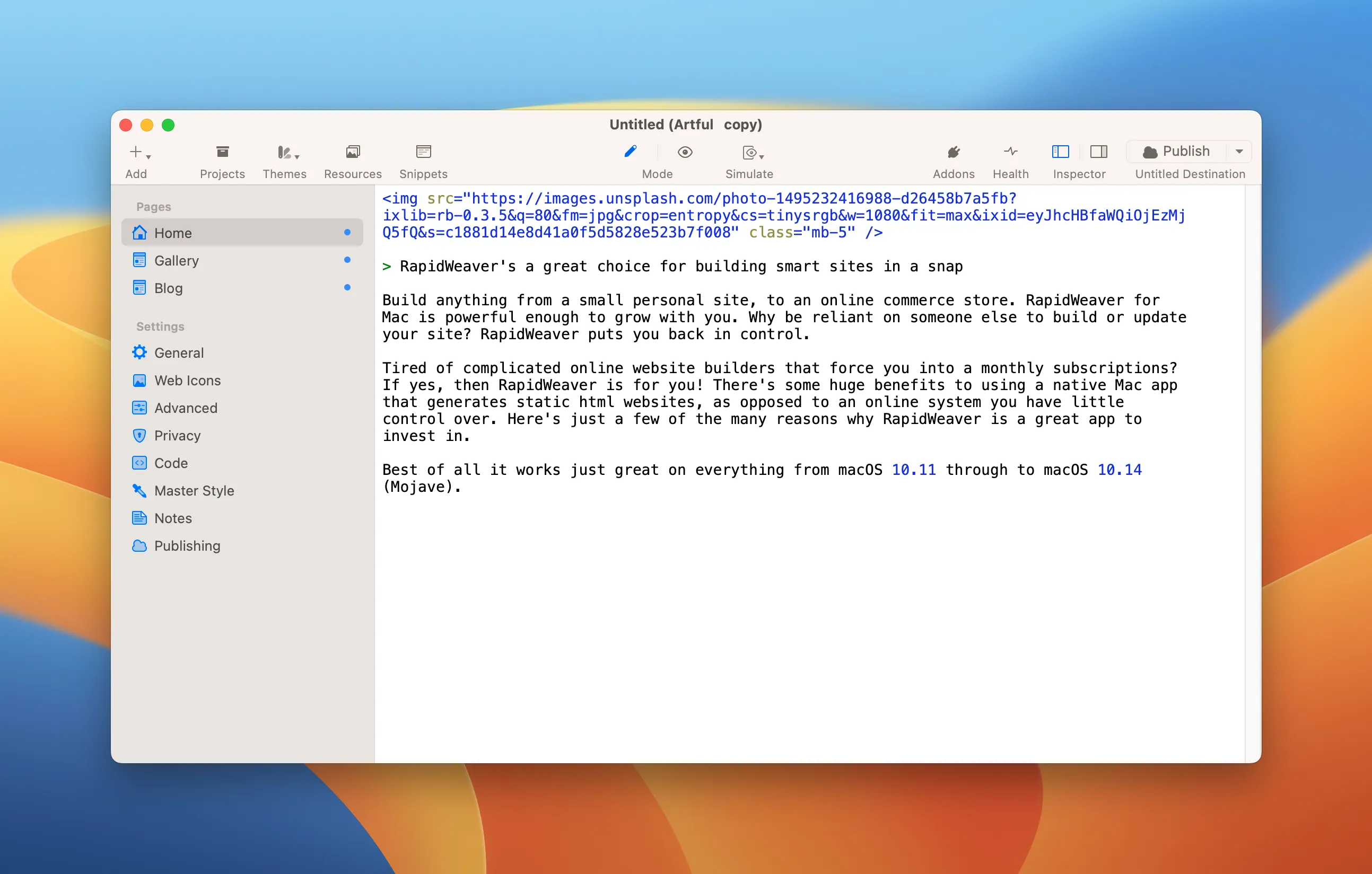 图片[1]破解版下载 | RapidWeaver 9.6.6 轻松构建美丽网站的工具 - MacPJ - 最新Mac软件与游戏破解版资源下载破解版下载 | MacPJ - 最新Mac软件与游戏破解版资源下载