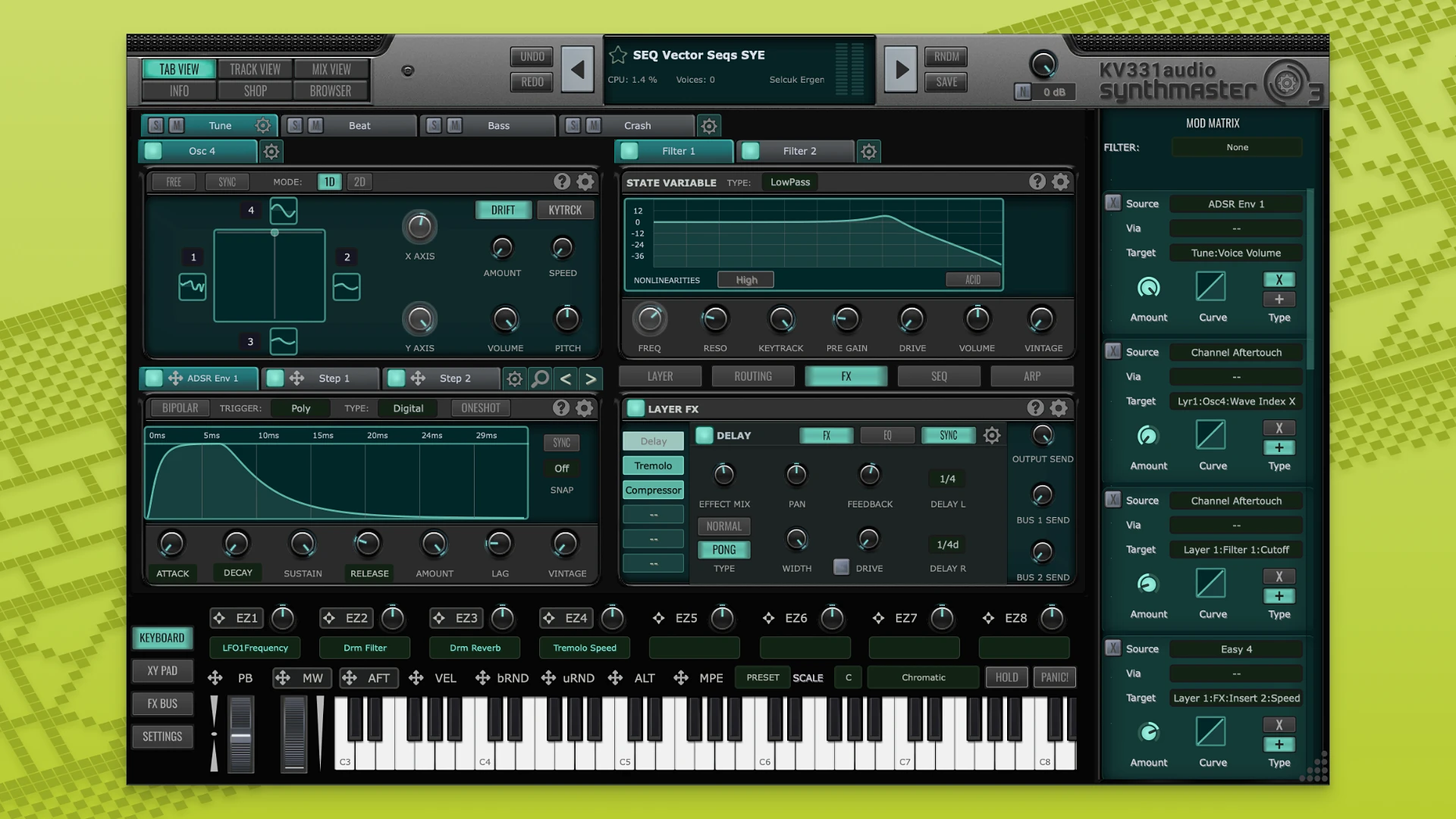 KV331 Audio SynthMaster 3.4.5 强大的模块化合成器工具破解版下载 | MacPJ - 最新Mac软件与游戏破解版资源下载