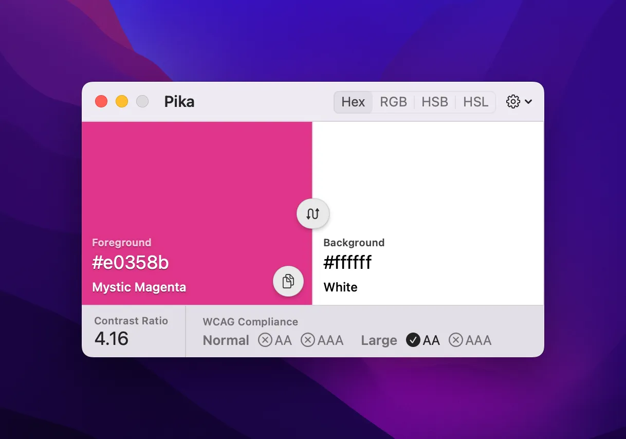 图片[1]破解版下载 | Pika 1.3.0 轻松选择屏幕颜色的工具 - MacPJ - 最新Mac软件与游戏破解版资源下载破解版下载 | MacPJ - 最新Mac软件与游戏破解版资源下载