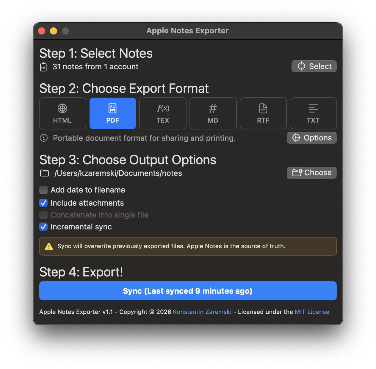 图片[1]破解版下载 | Apple Notes Exporter 1.1 高效批量导出笔记工具 - MacPJ - 最新Mac软件与游戏破解版资源下载破解版下载 | MacPJ - 最新Mac软件与游戏破解版资源下载
