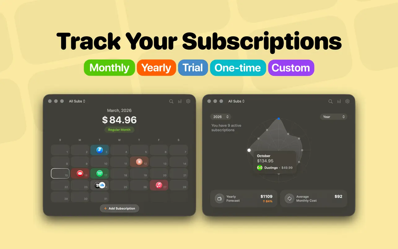 图片[1]破解版下载 | Subscription Day 2.2.2 轻松管理订阅支出 - MacPJ - 最新Mac软件与游戏破解版资源下载破解版下载 | MacPJ - 最新Mac软件与游戏破解版资源下载