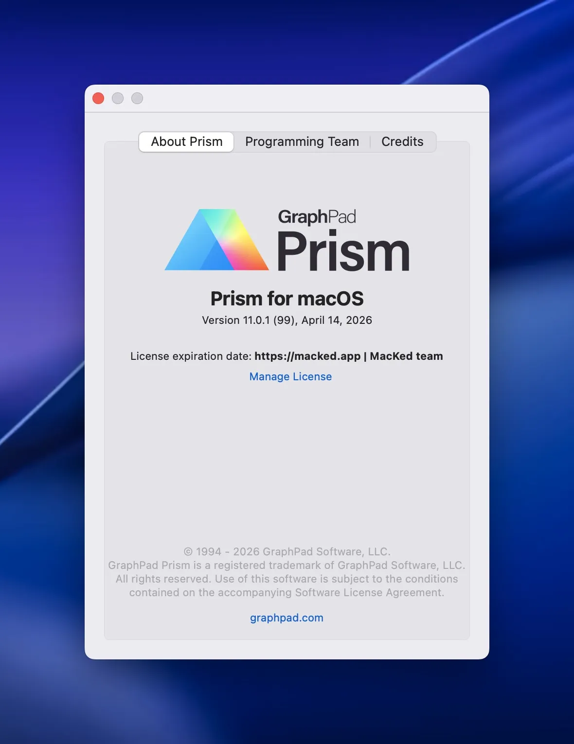 图片[1]破解版下载 | Prism 11 11.0.1 专业科研数据分析与绘图工具 - MacPJ - 最新Mac软件与游戏破解版资源下载破解版下载 | MacPJ - 最新Mac软件与游戏破解版资源下载